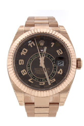 Rolex Sky-Dweller 42 Chocolate Dial Rose Gold Mens Watch 326935